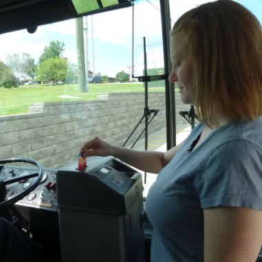 Rider paying for fare