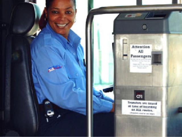 SARTA Driver sitting on the bus