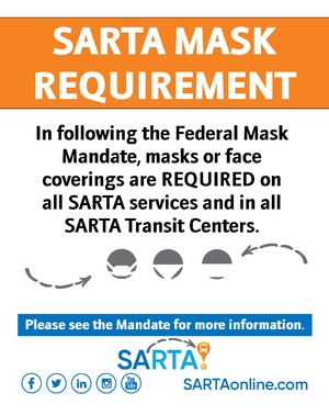 Graphic of SARTA Mask Mandate requirement.