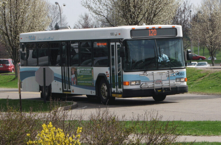 Route 120 bus on the road