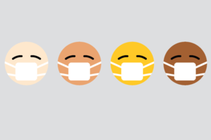 picture of emojis wearing masks
