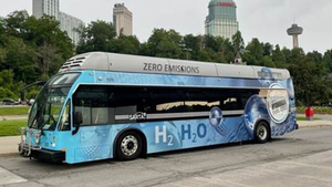 A picture of a Hydrogen Fuel Cell Bus.